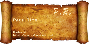Patz Rita névjegykártya