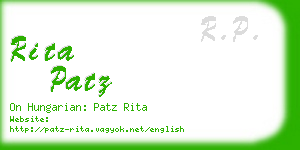 rita patz business card